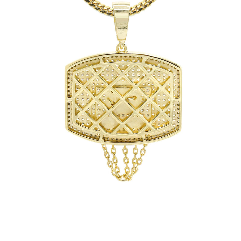 Silver Necklace - Gold Basketball Hoop Necklace | 25.2 Grams