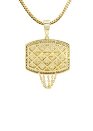 Silver Necklace - Gold Basketball Hoop Necklace | 25.2 Grams
