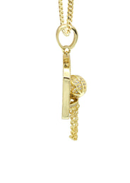 Silver Necklace - Gold Basketball Hoop Necklace | 25.2 Grams