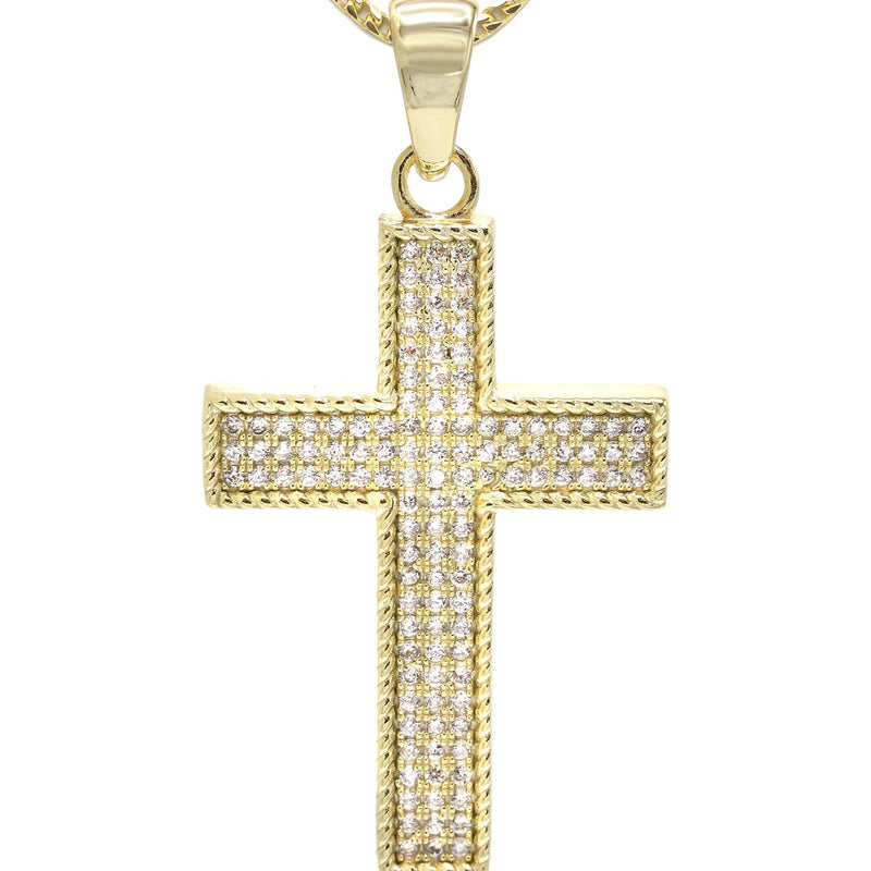 Silver Necklace - Gold Cross Necklace | 12.7 Grams