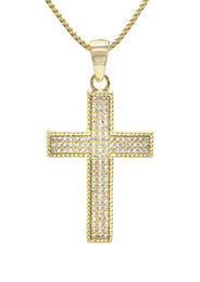 Silver Necklace - Gold Cross Necklace | 12.7 Grams