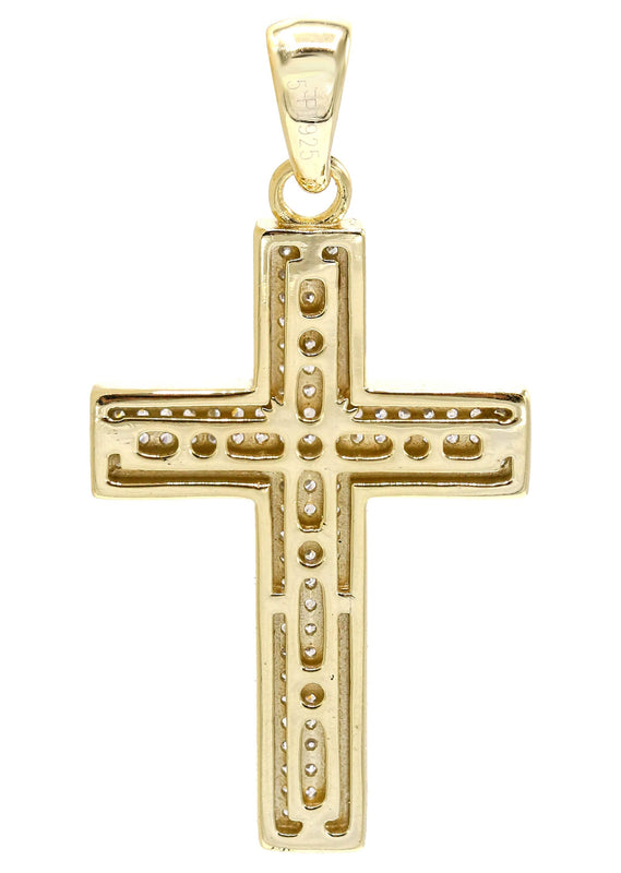 Silver Pendant - Gold Cross Pendant | Appx 5 Grams