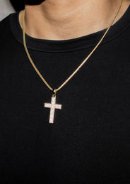 Silver Necklace - Gold Cross Necklace | 12.7 Grams