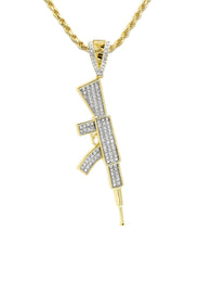 Silver Necklace - Gold Gun Necklace | 14 Grams