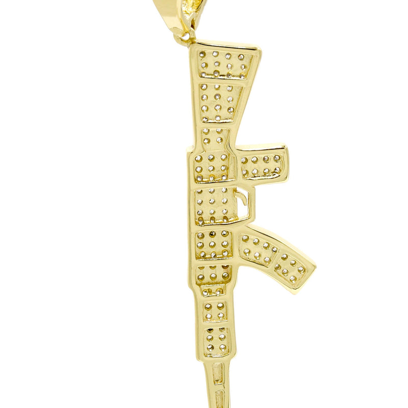 Silver Pendant - Gold Gun Pendant | Appx 4.5 Grams