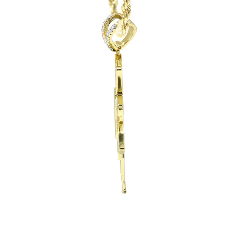 Silver Necklace - Gold Gun Necklace | 14 Grams