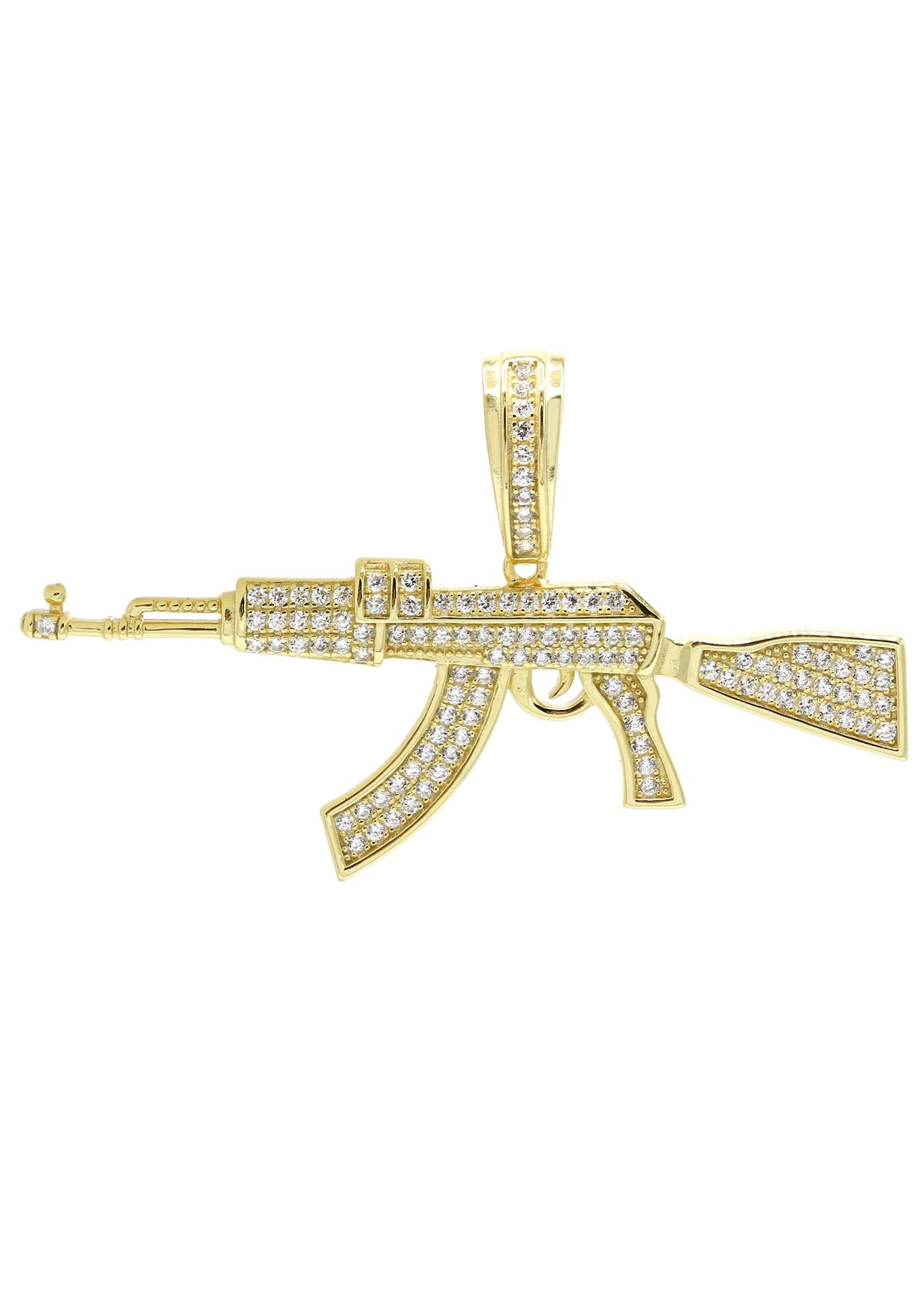 Silver Pendant - Gold Gun Pendant | Appx 5.2 Grams