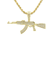 Silver Necklace - Gold Gun Necklace | 14.6 Grams