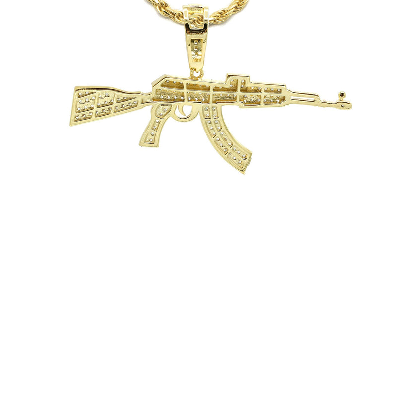 Silver Necklace - Gold Gun Necklace | 14.6 Grams