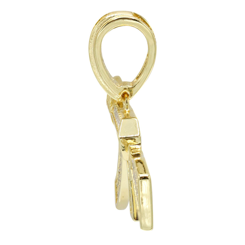 Silver Pendant - Gold Gun Pendant | Appx 5.2 Grams