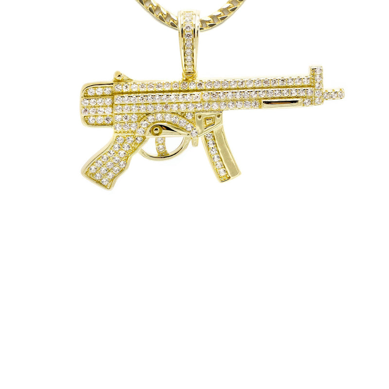 Silver Necklace - Gold Gun Necklace | 15 Grams