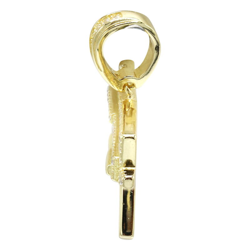 Silver Pendant - Gold Gun Pendant | Appx 6.4 Grams