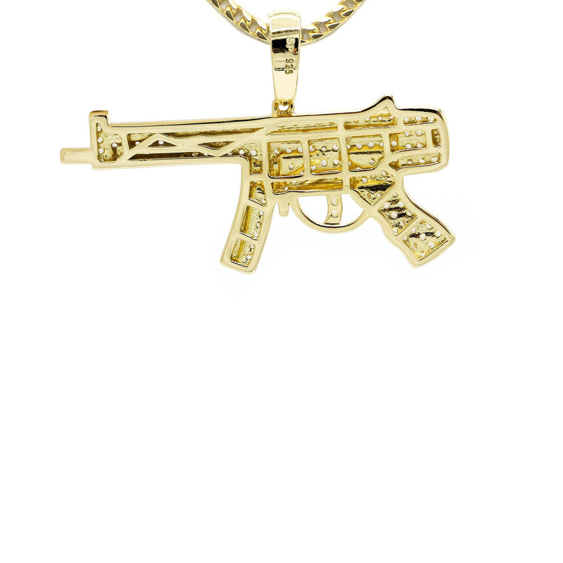 Silver Necklace - Gold Gun Necklace | 15 Grams