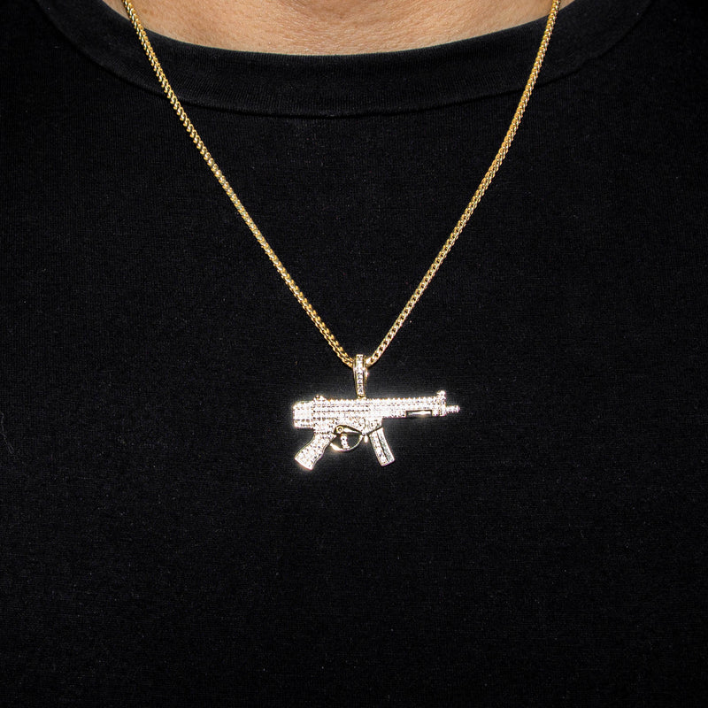 Silver Necklace - Gold Gun Necklace | 15 Grams
