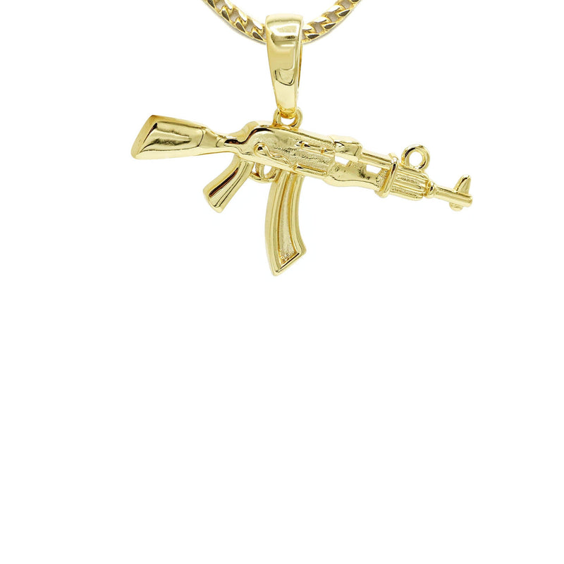 Silver Necklace - Gold Gun Necklace | 11 Grams