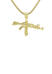Silver Necklace - Gold Gun Necklace | 11 Grams