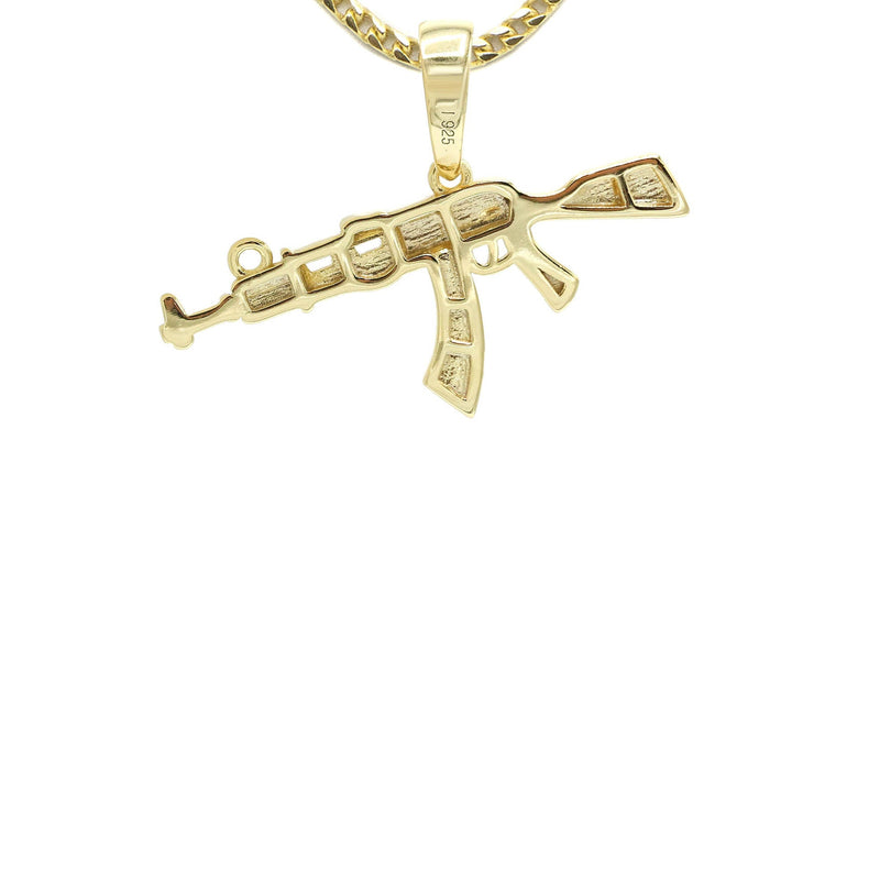 Silver Necklace - Gold Gun Necklace | 11 Grams