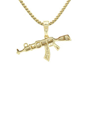 Silver Necklace - Gold Gun Necklace | 11 Grams