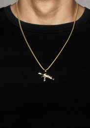 Silver Necklace - Gold Gun Necklace | 11 Grams