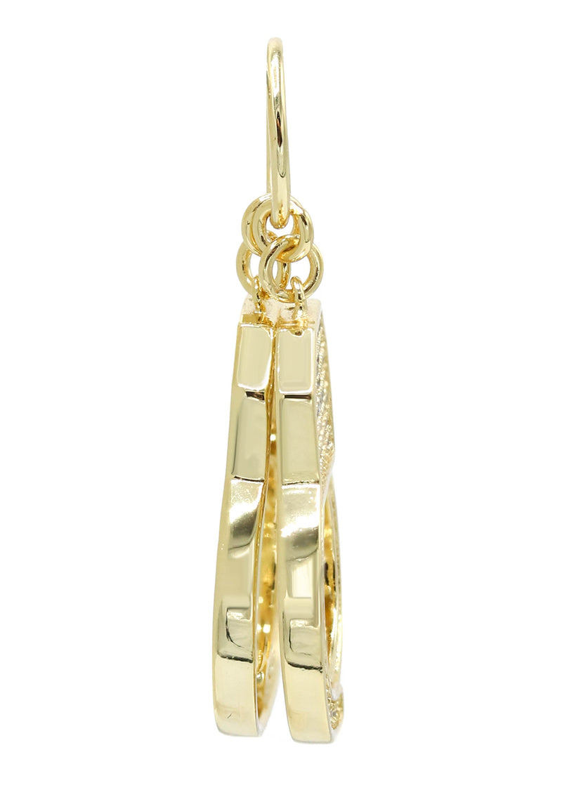 Silver Pendant - Gold Hand Cuffs Pendant | Appx 4.6 Grams