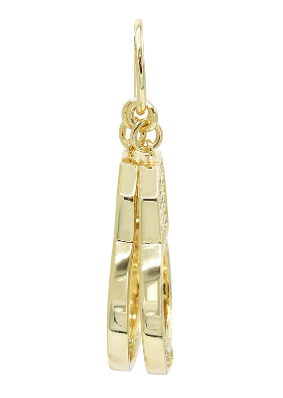 Silver Pendant - Gold Hand Cuffs Pendant | Appx 4.6 Grams