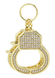 Silver Pendant - Gold Hand Cuffs Pendant | Appx 4.6 Grams