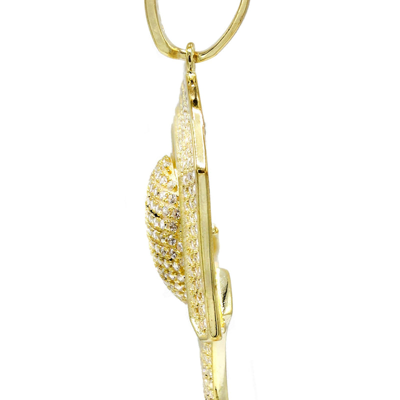 Silver Pendant - Gold Basketball Hoop Pendant | Appx 8.2 Grams