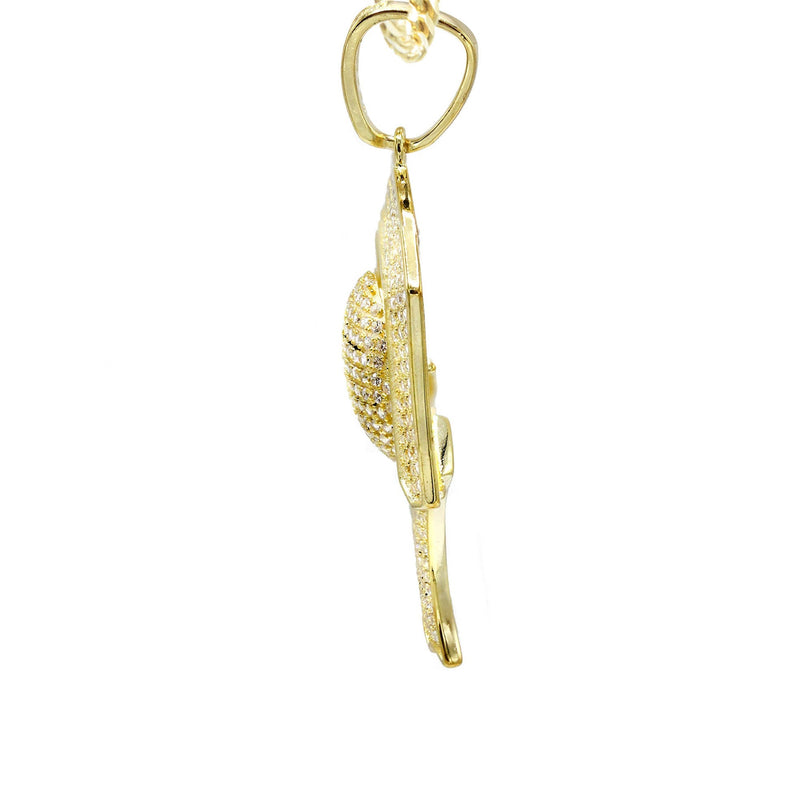 Silver Necklace - Gold Basketball Hoop Necklace | 22.1 Grams