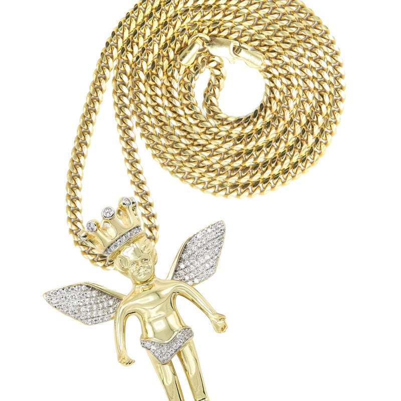 Silver Necklace - Gold Angel Necklace | 41.7 Grams