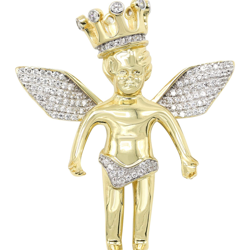 Silver Pendant - Gold Angel Pendant | Appx 18 Grams