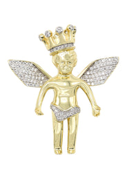 Silver Pendant - Gold Angel Pendant | Appx 18 Grams