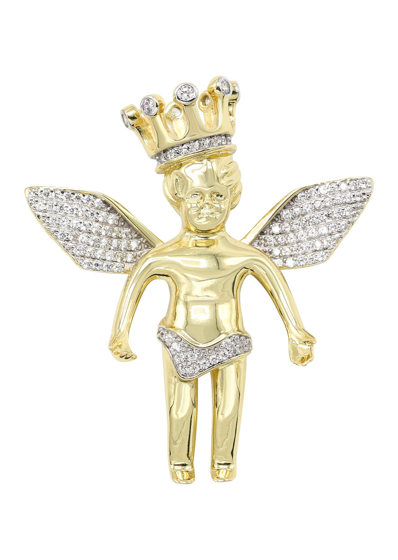 Silver Pendant - Gold Angel Pendant | Appx 18 Grams