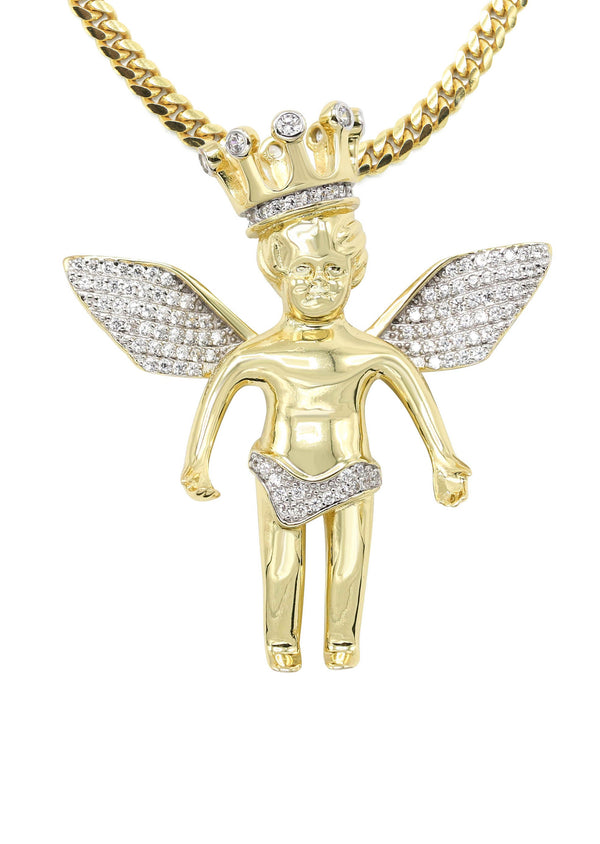 Silver Necklace - Gold Angel Necklace | 41.7 Grams