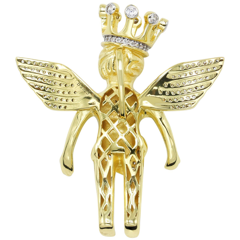 Silver Pendant - Gold Angel Pendant | Appx 18 Grams