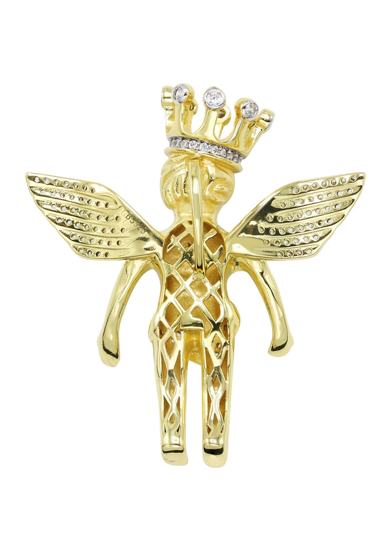 Silver Pendant - Gold Angel Pendant | Appx 18 Grams