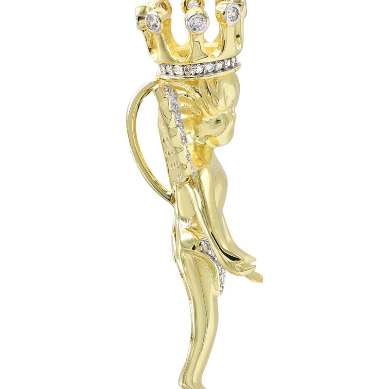 Silver Pendant - Gold Angel Pendant | Appx 18 Grams