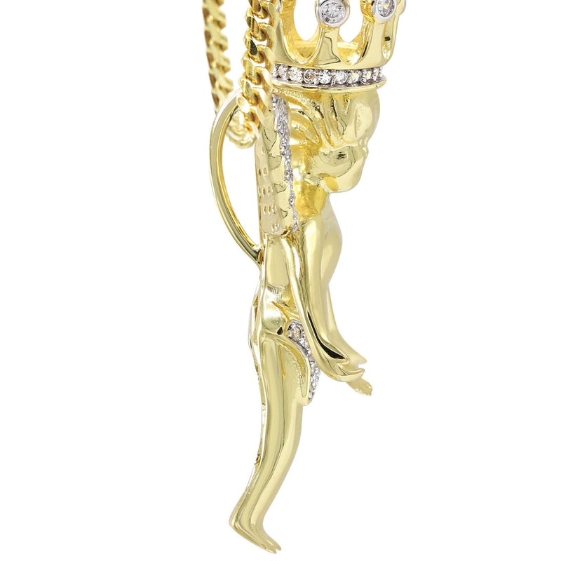 Silver Necklace - Gold Angel Necklace | 41.7 Grams