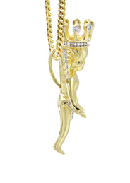 Silver Necklace - Gold Angel Necklace | 41.7 Grams