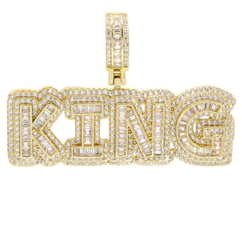 Silver Pendant - Gold KING Pendant | Appx 14 Grams