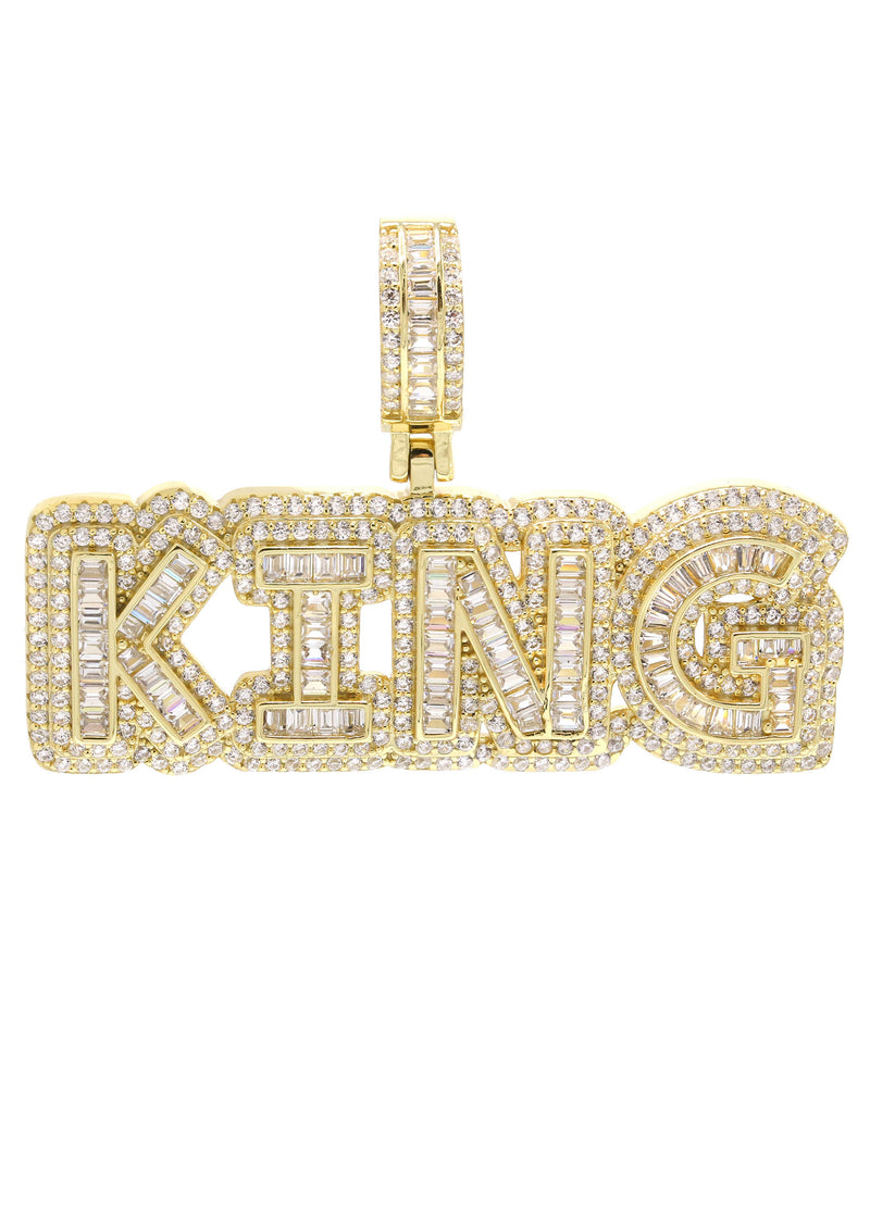 Silver Pendant - Gold KING Pendant | Appx 14 Grams