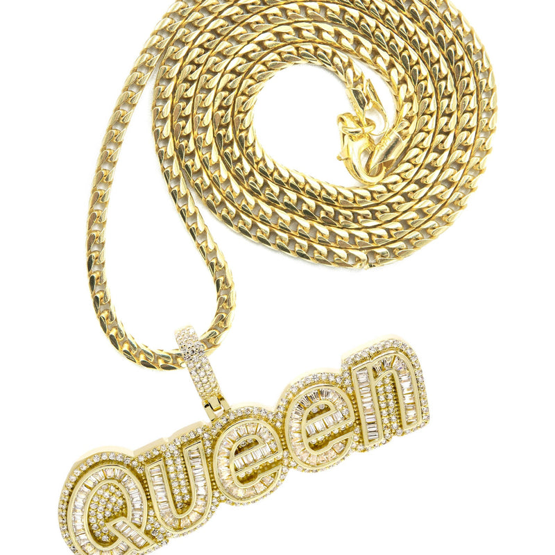Silver Necklace - Gold QUEEN Necklace  | 30 Grams