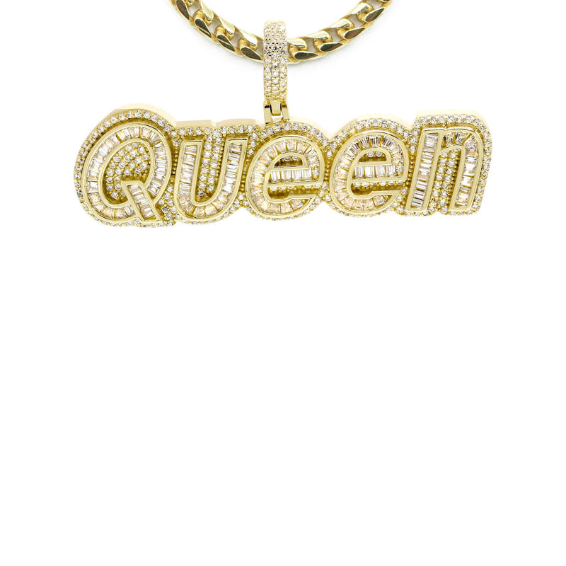 Silver Necklace - Gold QUEEN Necklace  | 30 Grams