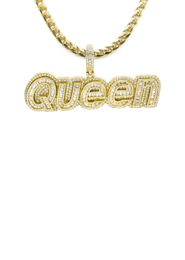 Silver Necklace - Gold QUEEN Necklace  | 30 Grams