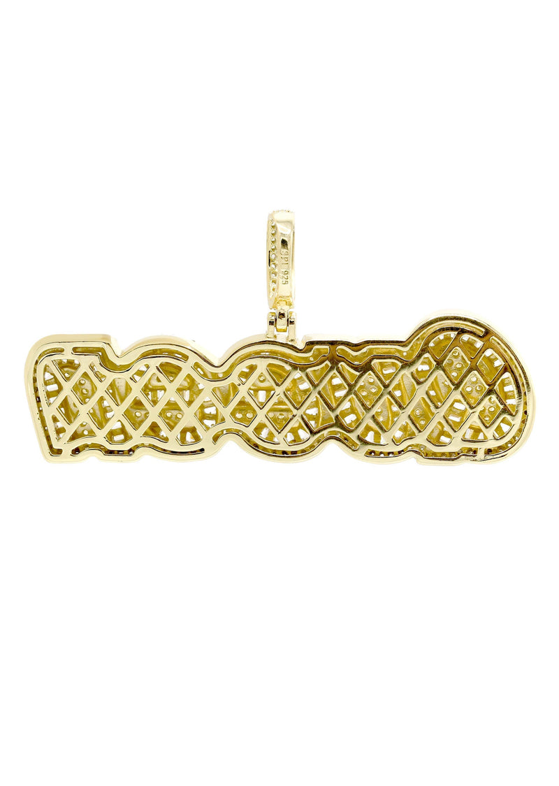 Silver Pendant - Gold QUEEN Pendant | Appx 15.6 Grams