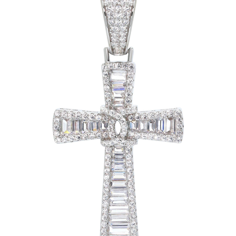 Silver Pendant - Silver Cross Baguette Pendant | Appx 6.7 Grams