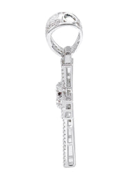 Silver Pendant - Silver Cross Baguette Pendant | Appx 6.7 Grams
