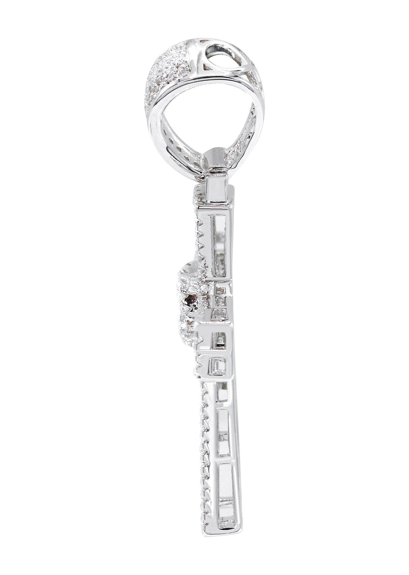 Silver Pendant - Silver Cross Baguette Pendant | Appx 6.7 Grams