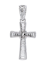 Silver Pendant - Silver Cross Baguette Pendant | Appx 6.7 Grams