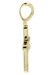 Silver Pendant - Gold Cross Baguette Pendant | Appx 11 Grams