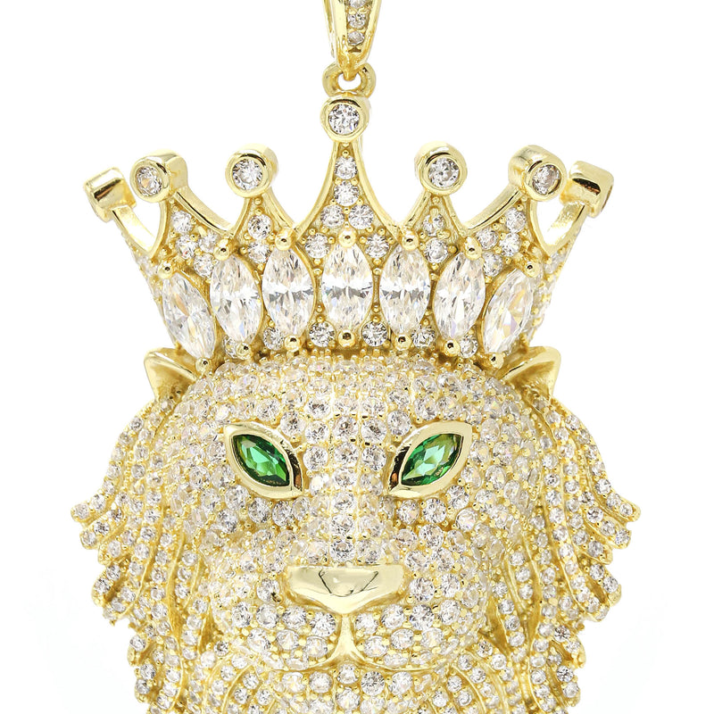 Silver Pendant - Gold King Lion Pendant | Appx 19.4 Grams
